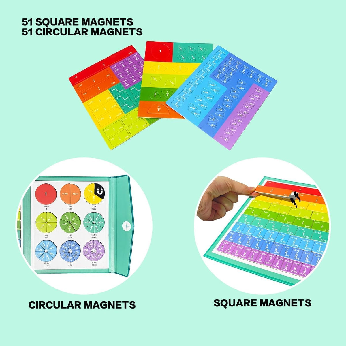 Magnetic Book Fraction Puzzle For Children