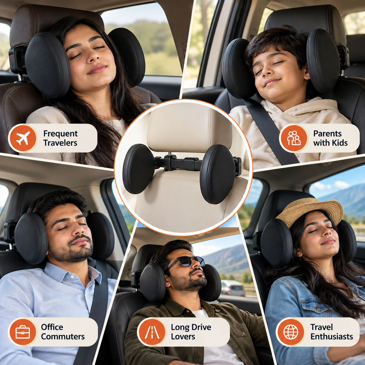 Adjustable Car Headrest Pillow
