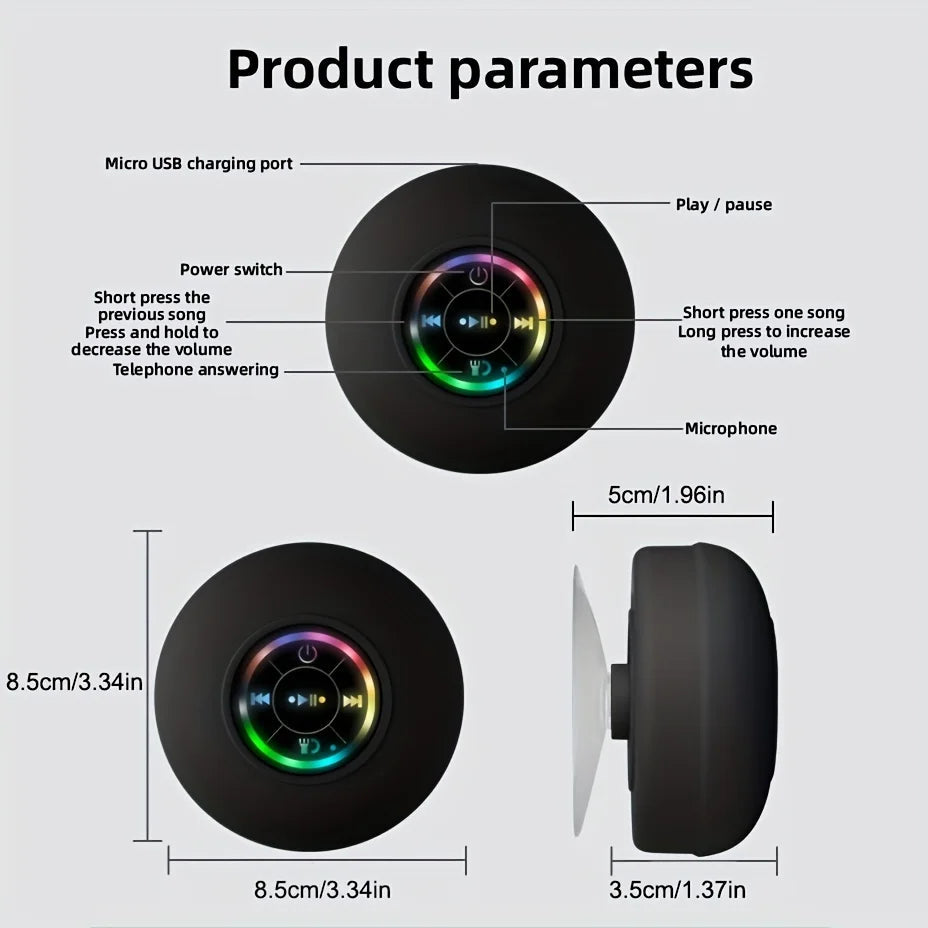 Waterproof Bluetooth Speaker Suction Cup