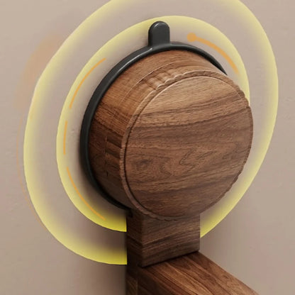 No-Drill Retractable Walnut Towel & Shoe Rack