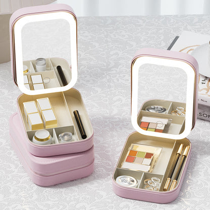 Portable LED Mirror Vanity & Makeup Organizer