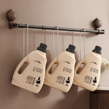 No-Drill Retractable Walnut Towel & Shoe Rack