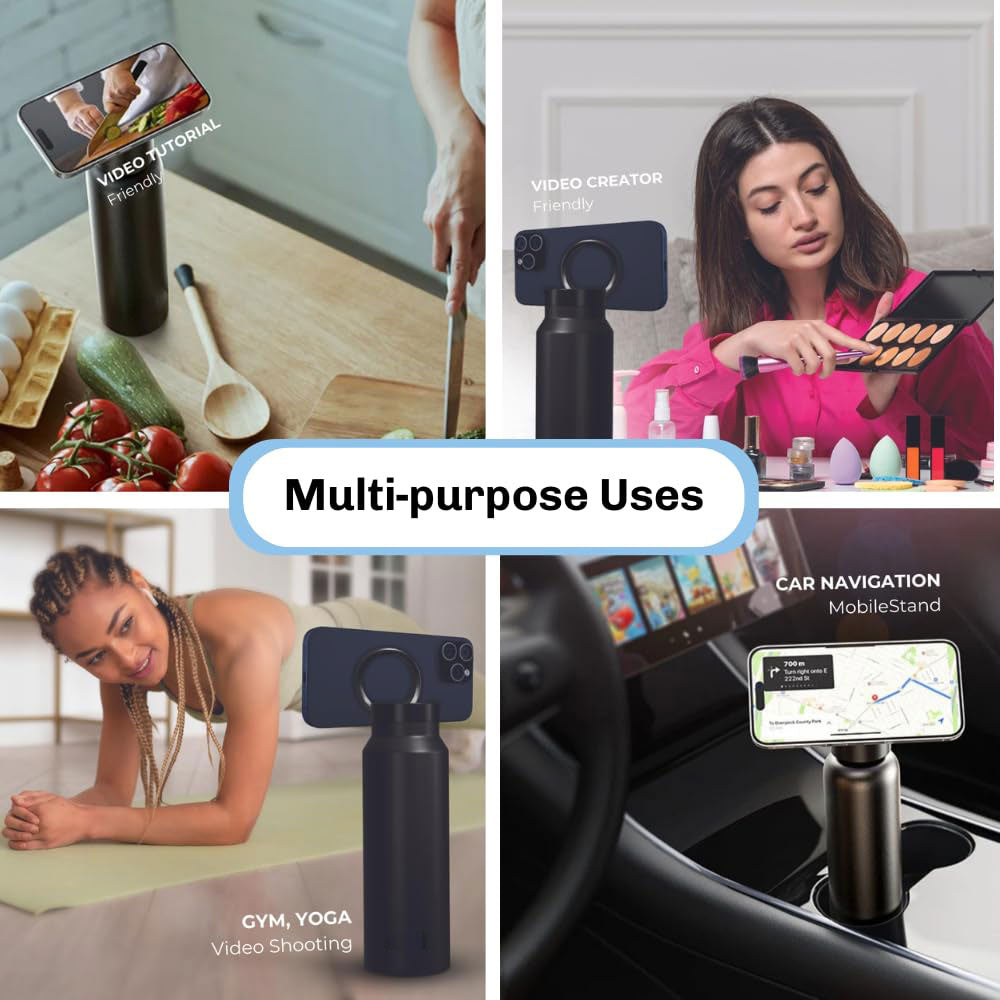 Magnetic Water Bottle & Phone Holder