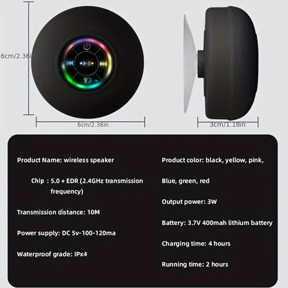 Waterproof Bluetooth Speaker Suction Cup