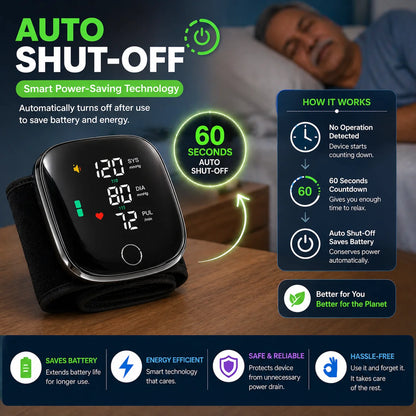 Rechargeable Wrist Blood Pressure Monitor Device
