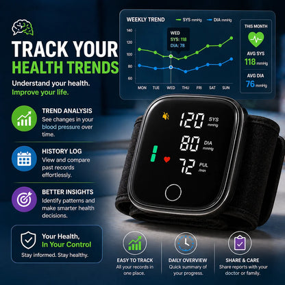 Rechargeable Wrist Blood Pressure Monitor Device