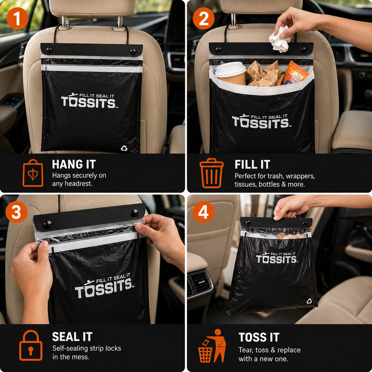 Self-Adhesive Car Trash Bags