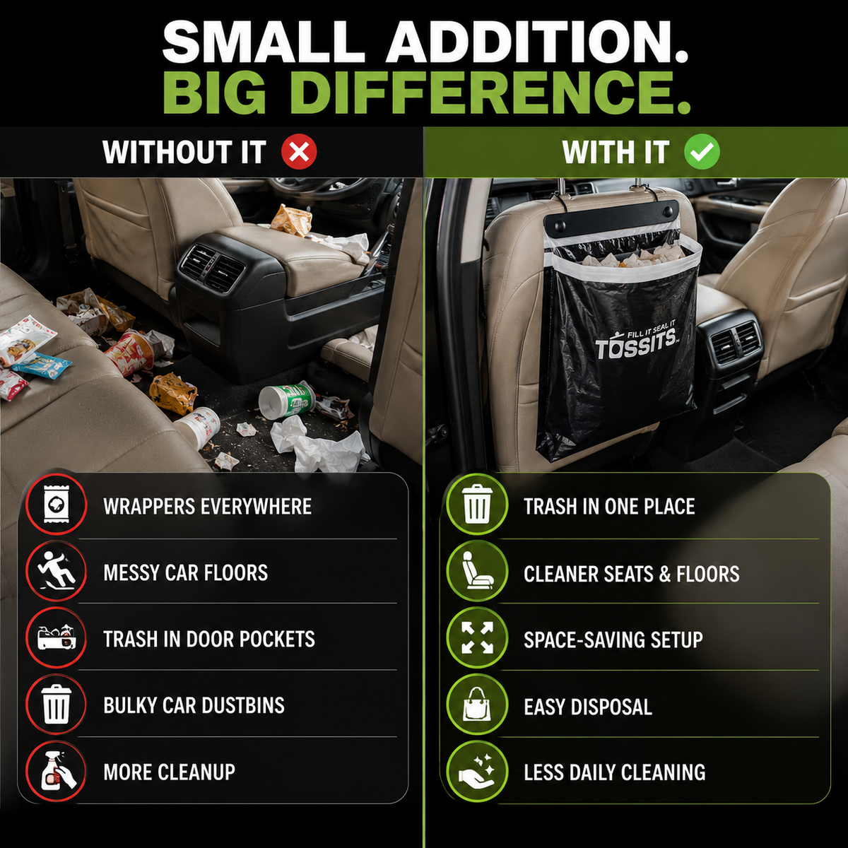 Self-Adhesive Car Trash Bags