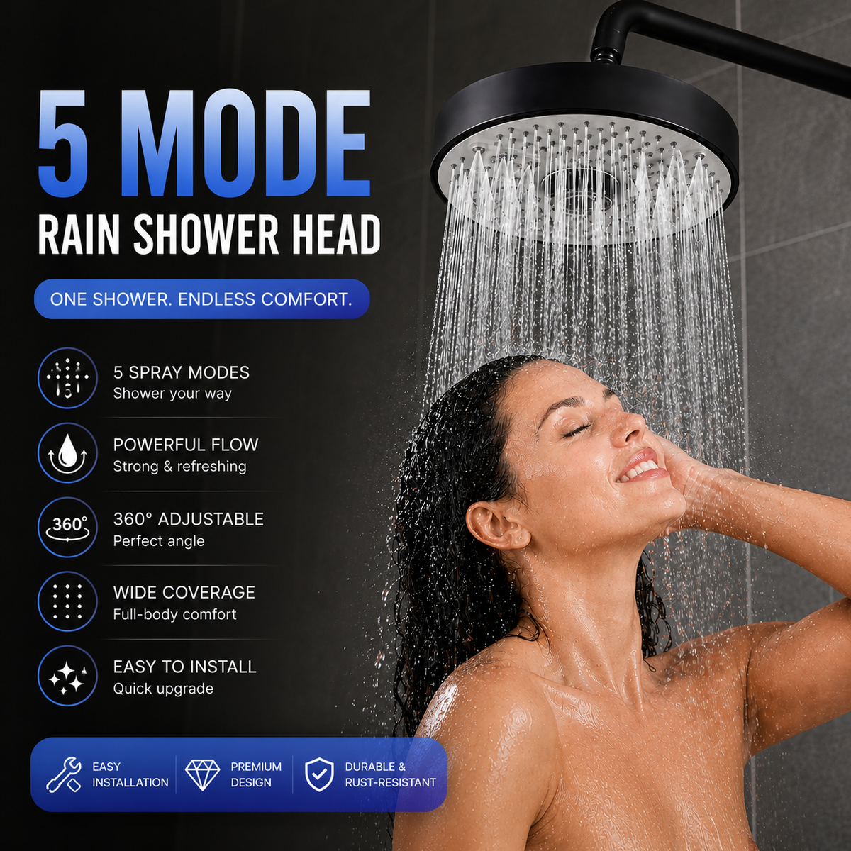 5 Mode Rain Shower Head