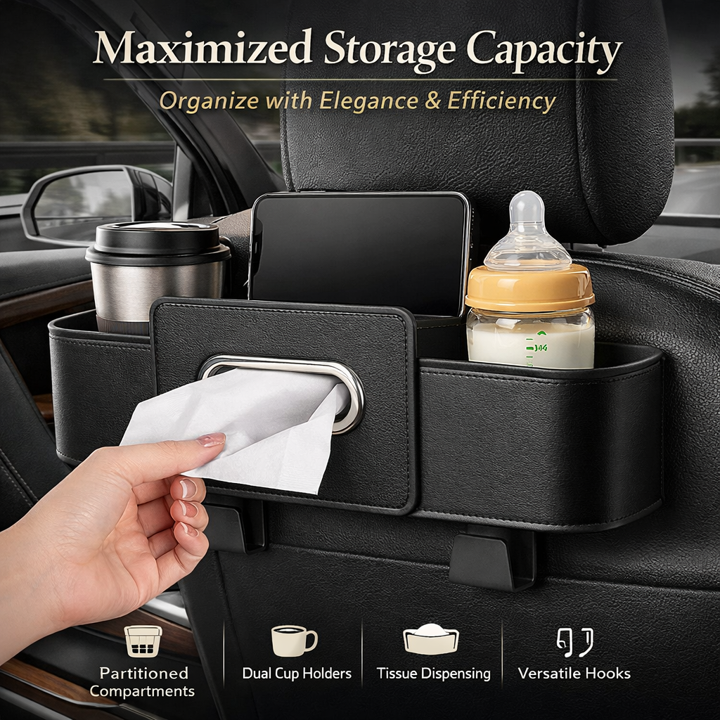 Car Multi-Function Backrest Storage Box