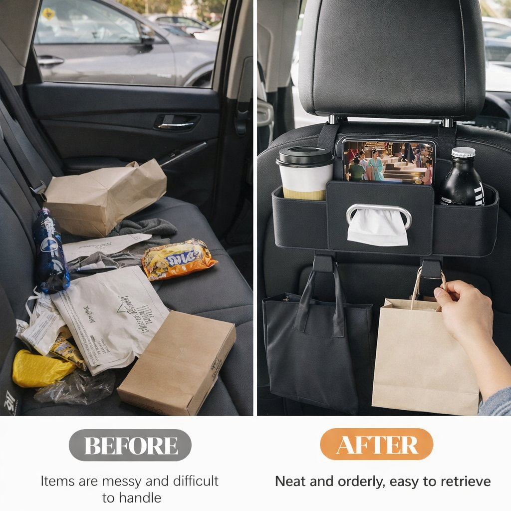 Car Multi-Function Backrest Storage Box