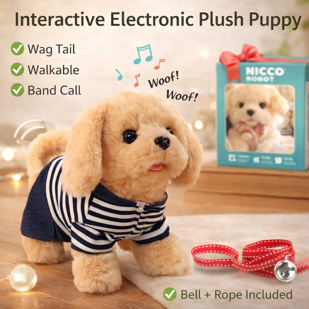 Plush Puppy Robot Toys | Walks, Barks, Shake Tail