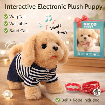 Plush Puppy Robot Toys | Walks, Barks, Shake Tail