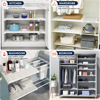 Extendable Wardrobe Shelf Organizer