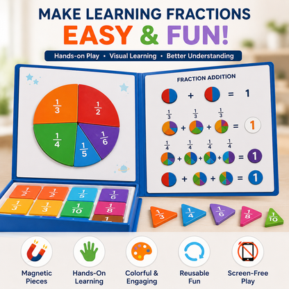 Magnetic Book Fraction Puzzle For Children