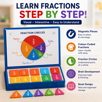 Magnetic Book Fraction Puzzle For Children