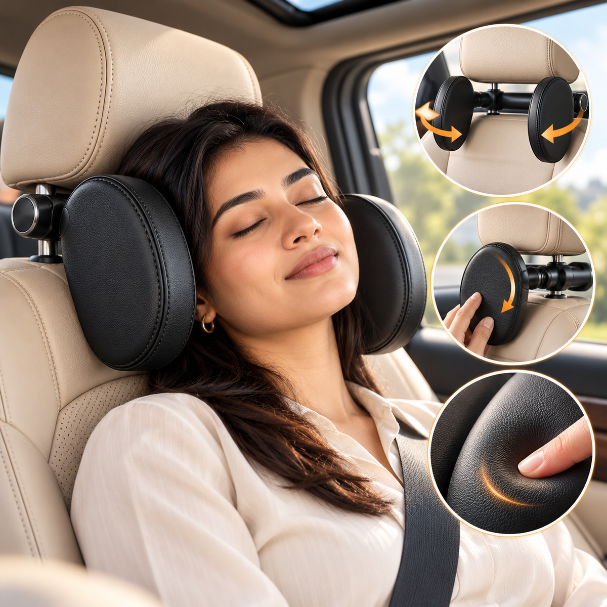 Adjustable Car Headrest Pillow