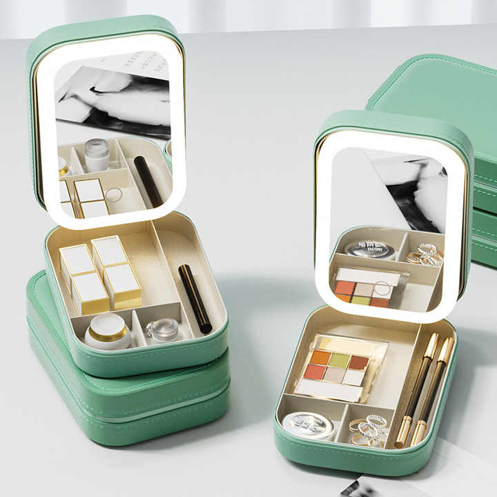 Portable LED Mirror Vanity & Makeup Organizer