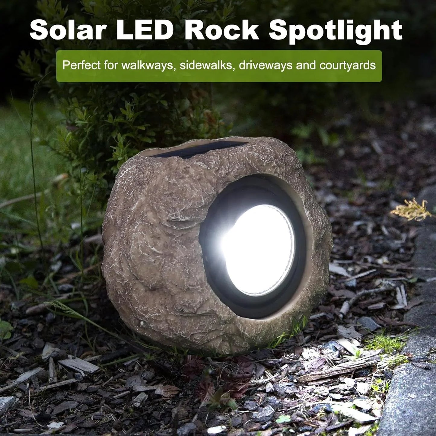 Solar Powered LED Rock Lamp