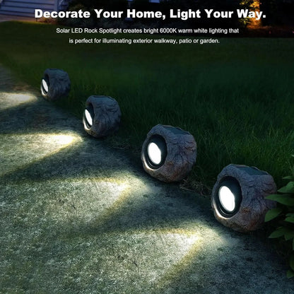 Solar Powered LED Rock Lamp