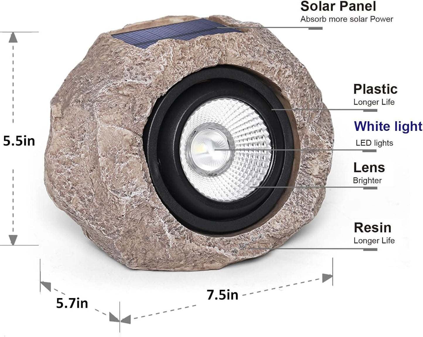 Solar Powered LED Rock Lamp
