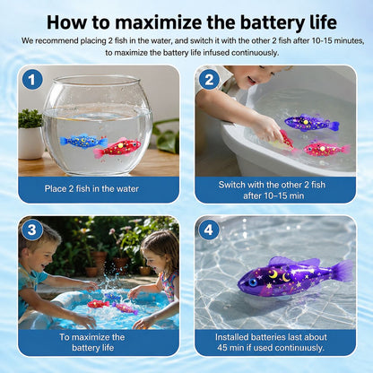 Swimming LED Robot Fish for Kids & Pets