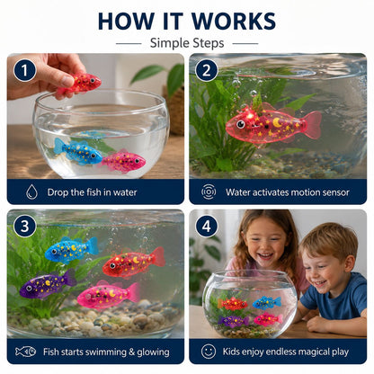 Swimming LED Robot Fish for Kids & Pets