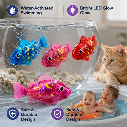 Swimming LED Robot Fish for Kids & Pets