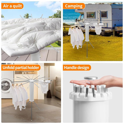 4-Layer Foldable 360° Rotating Clothe Drying Rack