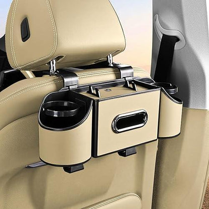 4-in-1 Car Backseat Organizer with Tissue & Cup Holder