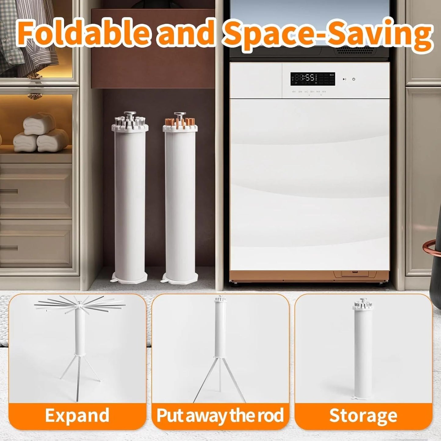 4-Layer Foldable 360° Rotating Clothe Drying Rack