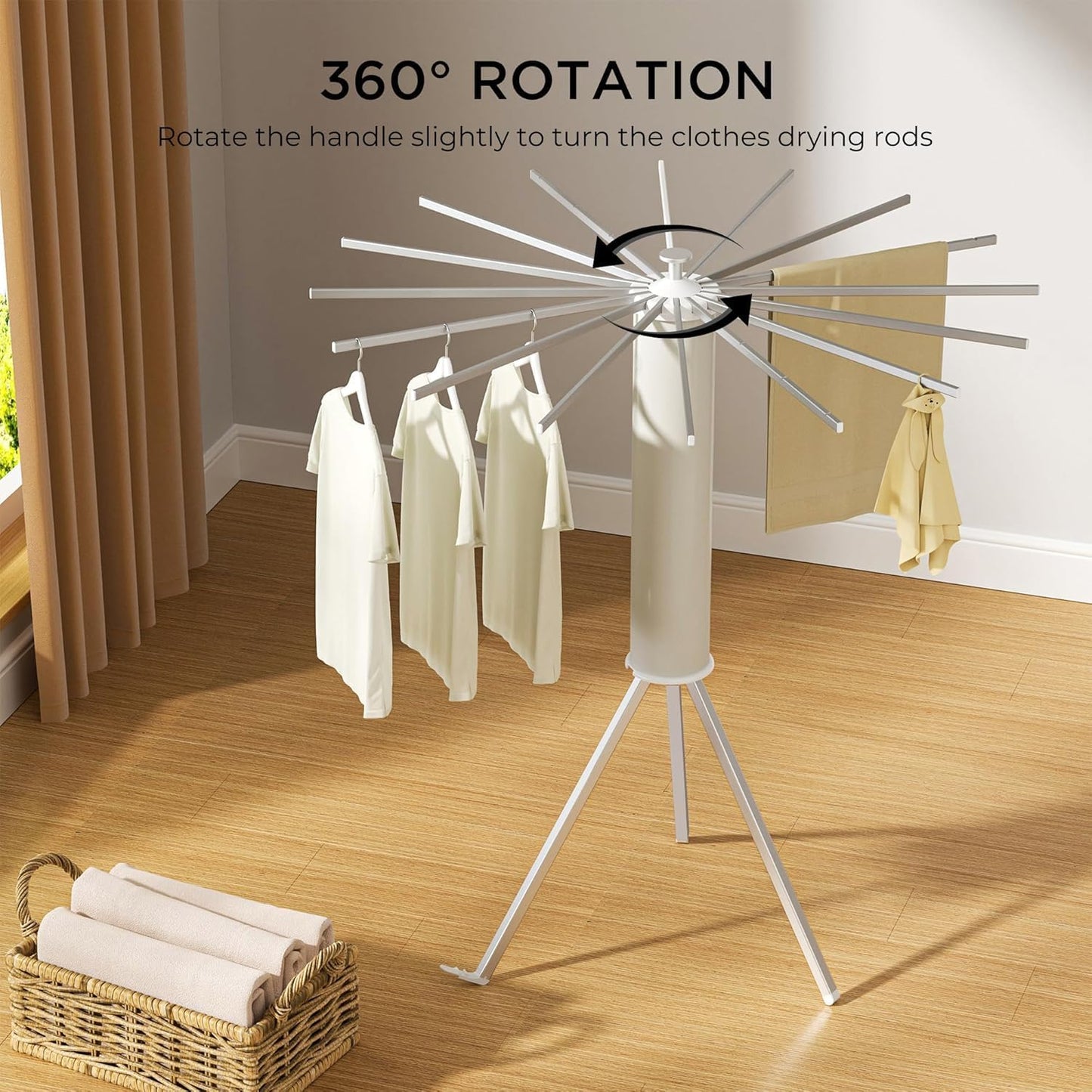 4-Layer Foldable 360° Rotating Clothe Drying Rack
