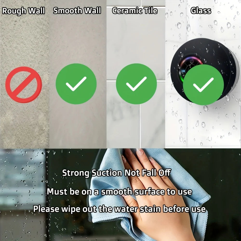 Waterproof Bluetooth Speaker Suction Cup