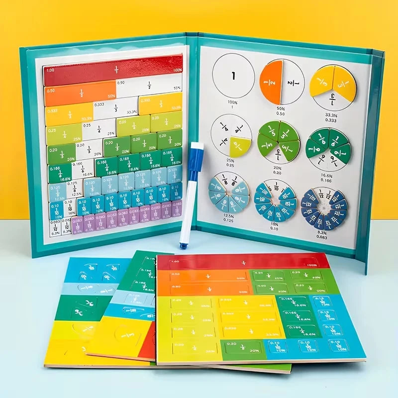 Magnetic Book Fraction Puzzle For Children