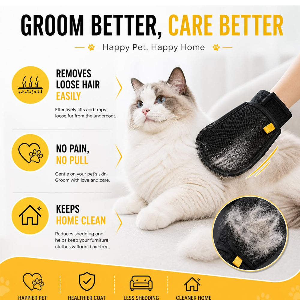 2-in-1 Pet Grooming & Hair Removal Gloves