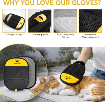 2-in-1 Pet Grooming & Hair Removal Gloves