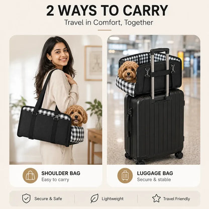2-in-1 Pet Carrier & Console Pet Car Seat for Small Dogs and Cats