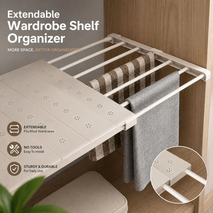 Extendable Wardrobe Shelf Organizer